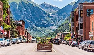 Street view in Telluride, Colorado.