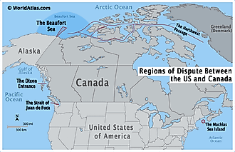 Regions of Dispute Between the US and Canada