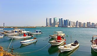 Boats in the Gulf of Bahrain.