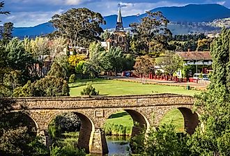 Bridge and townscape of Richmond in Tasmania, Australia