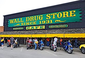 Wall Drug Store located in Wall, South Dakota near the Badlands and Mount Rushmore. Image credit Dennis MacDonald via Shutterstock