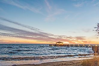 View of the coast in Gulf Shores, Alabama.