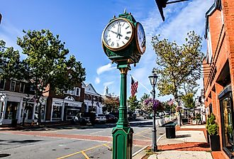 Historic downtown in New Canaan, Connecticut. Image credit Miro Vrlik Photography via Shutterstock