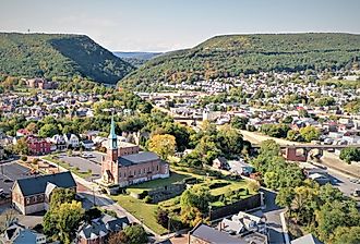 Overlooking downtown Cumberland, Maryland.
