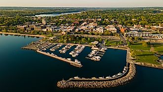 Marina along Lake Michigan in Traverse City, Michigan.