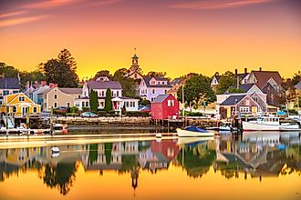 Portsmouth, New Hampshire, at dusk.