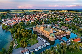 Aerial view of Vadstena, Sweden.