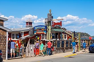 Street view in Bar Harbor, Maine.