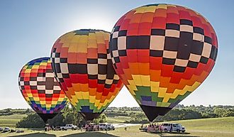 Colorful hot air balloons at Indianola, Iowa.