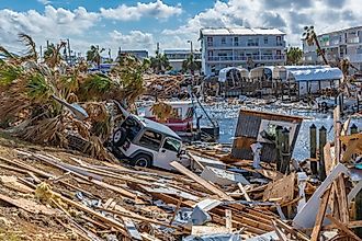 Mexico Beach, Florida, United States October 26, 2018. 16 days after Hurricane Michael. Canal Park.  Editorial credit: Terry Kelly / Shutterstock.com
