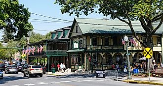The street view of the historic Parkview Hotel in Lititz, Pennsylvania.