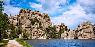 Beautiful Rock Peak Formation at Custer State Park in the Sylvan Lake Hiking Trails in Custer, South Dakota.