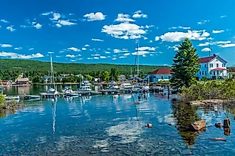 The scenic town of Grand Marais, Minnesota, on Lake Superior.