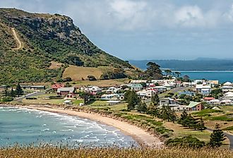 The town at the base of The Nut in Stanley, Tasmania, Australia.