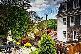 Old buildings in Ellicott City, Maryland.
