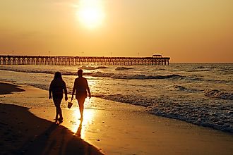 A sunrise stroll along the shore in Myrtle Beach, South Carolina