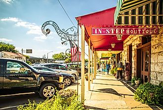 The Main Street in Fredericksburg, Texas, also known as "The Magic Mile." Image credit ShengYing Lin via Shutterstock