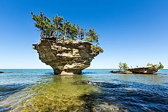 In this article, writer Brendan Cane flexes his knowledge of North American folklore. Pictured here: Turnip Rock, Michigan. 
