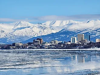 Anchorage, Alaska in the wintertime.