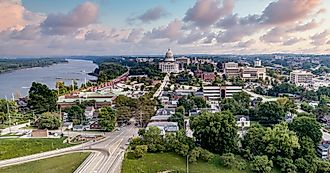 Aerial view of Jefferson City, Missouri.