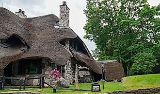  The Thatch House, famous mushroom house design by Earl Young, in Charlevoix, Michigan. Image credit Leonard Zhukovsky via Shutterstock