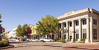 Norman, Oklahoma, USA - October 19, 2022: The old business district on Main Street