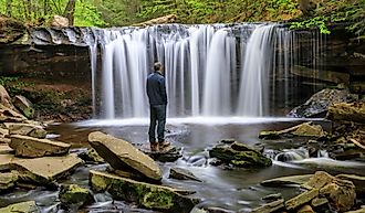  The beautiful Oneida Falls at Ricketts Glen State Park.