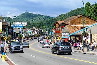 The charming downtown area of Gatlinburg, Tennessee. Image credit Miro Vrlik Photography via Shutterstock