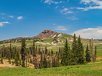View of the Brian Head Mountain near the town of Brian Head in Utah.
