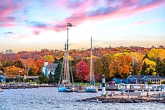 Sister Bay, Wisconsin, in fall.