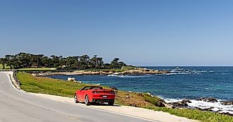 A captivating coastal landscape featuring the majestic ocean along the scenic 17-Mile Drive in California