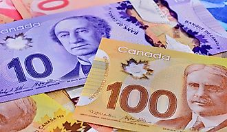 Canadian Dollars bills, concept of business and finance. Editorial credit: i viewfinder / Shutterstock.com