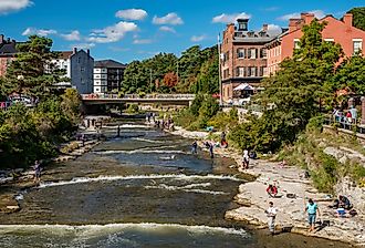 Ganaraska River in downtown Port Hope, Ontario. Image credit John Fader via iStock.com