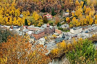 Aerial view of Jim Thorpe, Pennsylvania.