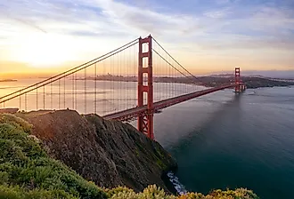 Golden Gate Bridge over San Francisco Bay, Northern California.