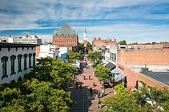 High Angle View of Church Street, Burlington, Vermont