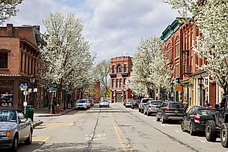 Beacon, New York: A road surrounded by buildings in Beacon
