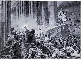 The burning of The Library of Alexandria, 391 CE. Image credit: Creative Commons