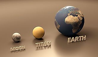 Comparison of the Moon, Titan, and the Earth.