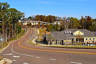 The road through Oxford, Mississippi.