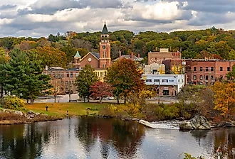 Downtown Putnam, Connecticut along the river.