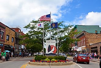Visitors stroll in downtown South Haven, Michigan. Image credit Susan Montgomery via Shutterstock
