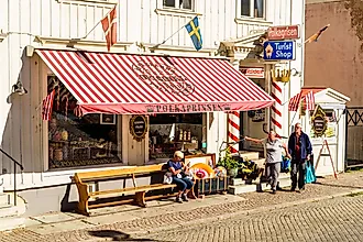 A traditional peppermint stick candy (Polkagris) manufacturer and shop in Gränna, Sweden (Credit: Imfoto via Shutterstock)