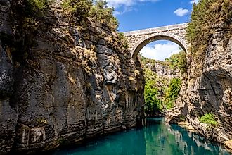 Eurymedon bridge over the Koprucay river gorge in Turkey. Via Shutterstock / Alexey Oblov.