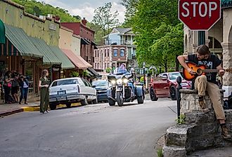 Downtown Eureka Springs, Arkansas. Image credit shuttersv via Shutterstock