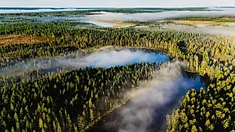 Stunning view of a Lake in Hossa National Park, Finland. 
