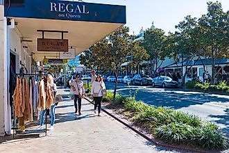People enjoying the long weekend in the small historic country town of Berry, New South Wales, best known for award-winning restaurants