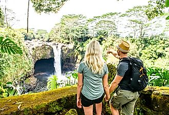 The Rainbow Falls, Hilo, Wailuku River State Park, Big Island, Hawaii.