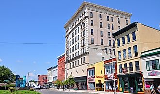 Brighton Building at 130 Court Street in historic downtown Watertown, Upstate New York, via Wangkun Jia / Shutterstock.com
