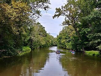 People kayaking in the Delaware Channel.